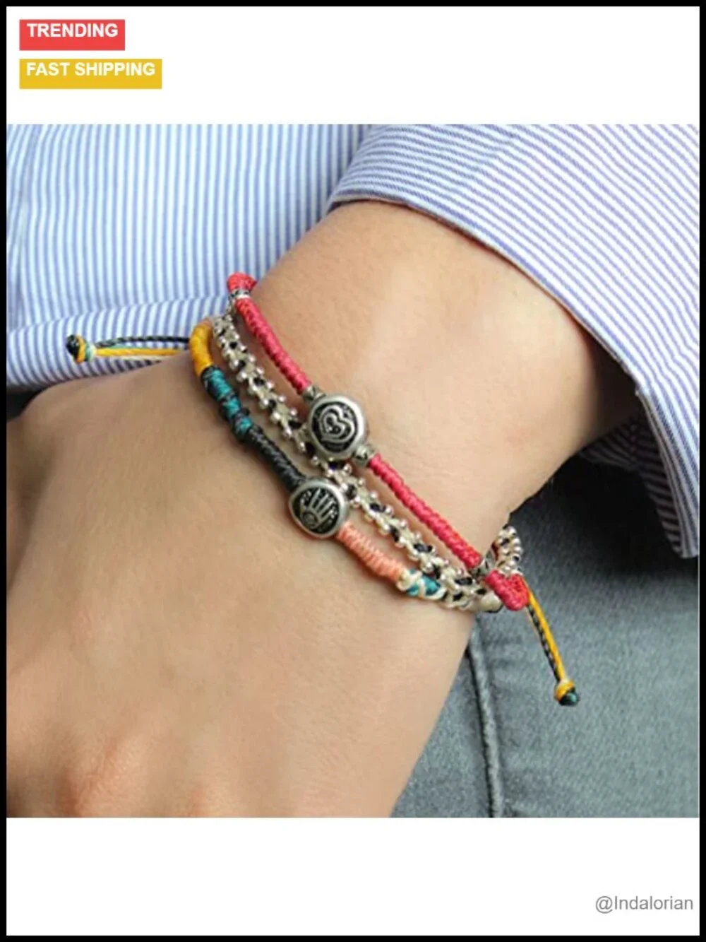 Handmade Woven Beaded Stackable Bracelets Set Women Adjustable